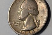 USA silver Quarter 1945