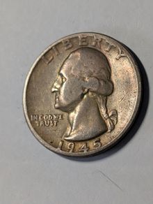 USA silver Quarter 1945