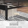 Double Metal Bed Frame with USB Charging Station, LED Lights & Storage Headboard Heavy Duty Black Platform Bed with 31.5 cm Underbed Storage, No Box Spring Needed, Noise Free (Black, Double) Image 4