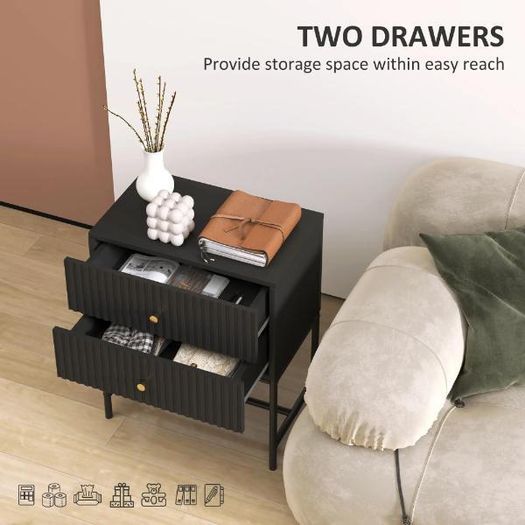 2-Drawer Bedside Table