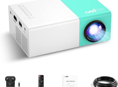 FREE SHIPPING Mini Projector for Cartoon, Kids Gift, Outdoor Movie Projector, LED Pico Video Projector for Home Theater Movie Projector with HDMI USB Interfaces