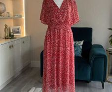 Ladies Red & White Dress with Pockets from Emily & Me London  Size: UK 14/ EU 42