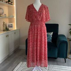 Ladies Red & White Dress with Pockets from Emily & Me London  Size: UK 14/ EU 42