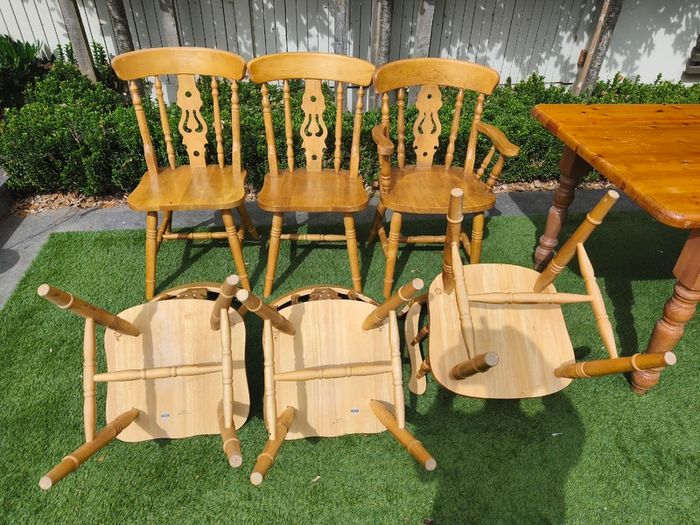 Wooden Table   6 chairs