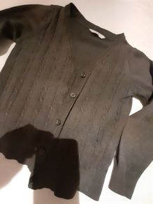 Grey uniform cardigan.Age 8