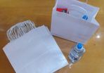 Lot 20 pcs lot Plain white eco-friendly paper kraft shopping carrier bags very good quality 100gr 24cm x 31cm x 11cm with handles