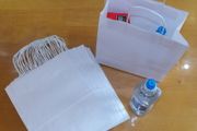 Lot 20 pcs lot Plain white eco-friendly paper kraft shopping carrier bags very good quality 100gr 24cm x 31cm x 11cm with handles