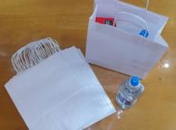 main image for ad Lot 20 pcs lot Plain white eco-friendly paper kraft shopping carrier bags very good quality 100gr 24cm x 31cm x 11cm with handles