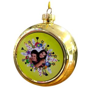 Personalised photo christmas Tree Ornament gold