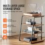 4-Tier AV Media Stand with Power Strips, Corner TV Stand with LED Lights, Height Adjustable Image 7