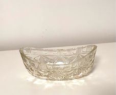Cut Glass Crystal Bowl Boat Shape