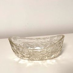 Cut Glass Crystal Bowl Boat Shape