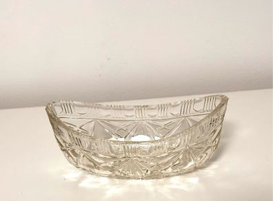 Cut Glass Crystal Bowl Boat Shape