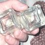 Beautiful Pair of Glass Salt and Pepper Cellars Silver Plated Tops Image 3