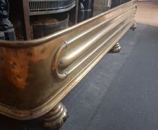 Antique Georgian brass fireplace fender