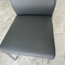 4 Grey Cantilever Dining Chairs:Modern Chrome Frame Image 5