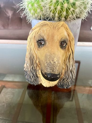 Vintage 20th Century Afghan Hound Chalkware Bust Legend Products