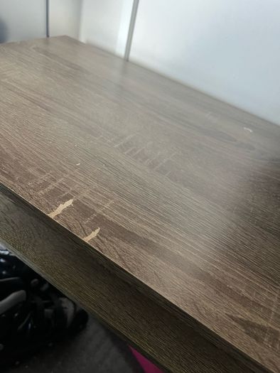 computer desk and office chair