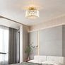 Ceiling Lights, Semi Flush K9 Crystal Chandelier Lamp with Metal Lampshade, E27 Gold Ceiling Lighting, Modern Light Fittings for Kitchen Hallway Living Room Bedroom Hall Home Decoration Image 5