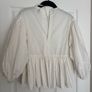 H&M cream balloon sleeve blouse size S Image 2