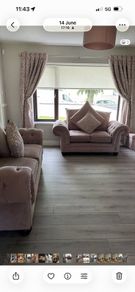 Blush pink sofa