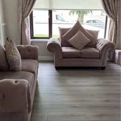 Blush pink sofa