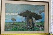 Title: Vintage Framed Pastel Drawing Poulnabrone 1984Dolmen, Co. Clare (Signed 'Mark',