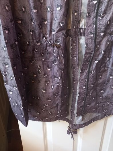 SALE! Grey Floral Hooded Rain Jacket size S