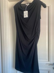 Black cos draped dress