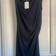 Black cos draped dress