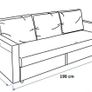 3 Seater, Double Sofa Bed IKEA with Fitted Cover Image 4