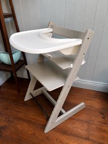 Stokke Tripp Trapp Highchair With Baby Set and tray In Grey and White