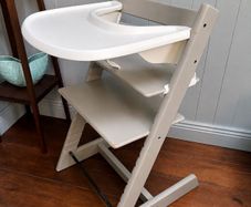 Stokke Tripp Trapp Highchair With Baby Set and tray In Grey and White