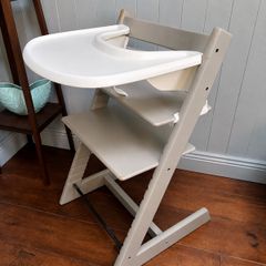 Stokke Tripp Trapp Highchair With Baby Set and tray In Grey and White