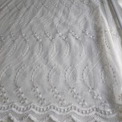 Beautiful Tulle Curtain with No Drill Extendable Curtain Pole /Cream White