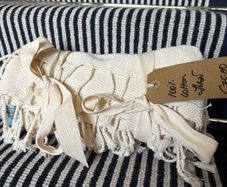 New 100% cotton turquoise marl and ecru 120cm x 160cm throw