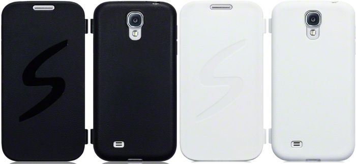 New Samsung I9500 Galaxy S4 Gel Case W/ Front Flap Black With Free Screen Protector