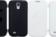 New Samsung I9500 Galaxy S4 Gel Case W/ Front Flap Black With Free Screen Protector