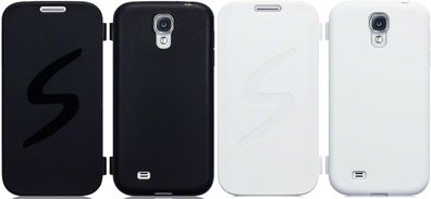 New Samsung I9500 Galaxy S4 Gel Case W/ Front Flap Black With Free Screen Protector
