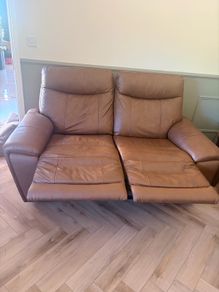 Brown leather 3, 2 & 1 seater set