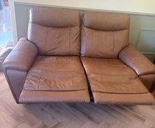Brown leather 3, 2 & 1 seater set