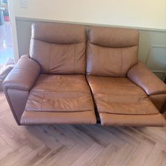 Brown leather 3, 2 & 1 seater set