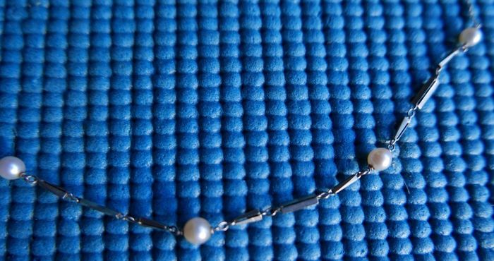 Vintage Sterling Silver 925 Necklace with Pearls 2,7g