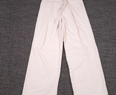 Zara Off White Cream Belted Frayed Hem Wide Leg Cargo Utility Jeans Size S