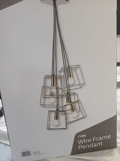 Wire Framed Pendant Cube Lights