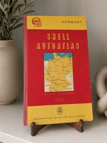 Vintage 1951 Shell Autoatlas Germany & 1951 ADAC Autobahn Map