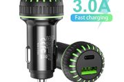 USLION 36W PD/QC3.0 Car Dual USB Phone Quick Charger (Two Options) (Brand New/Warranty)