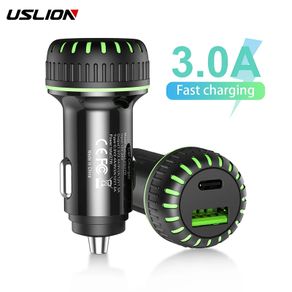 USLION 36W PD/QC3.0 Car Dual USB Phone Quick Charger (Two Options) (Brand New/Warranty)
