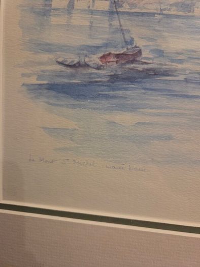 "Le Mont St Michel Maree Basse" Signed Watercolour framed