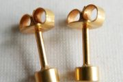 Quartz Crystal October Birthstone, 24kt Gold Plated  Earrings